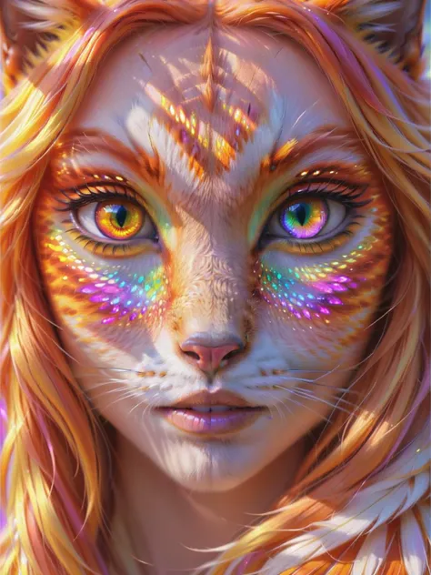 pastel colors, 2women, whores, <lora:sd_xl_dpo_lora_v1:1> <lora:Stunning_eyes_2:0.8> Rainbowiridal, Spiral rainbowiridal eyes, Rainbowiridal palette eyes, Shiny..., Bright..., Intense gaze, Fire dragon eyes, Amber cat eyes, Anthro... woman, Genetically modified...