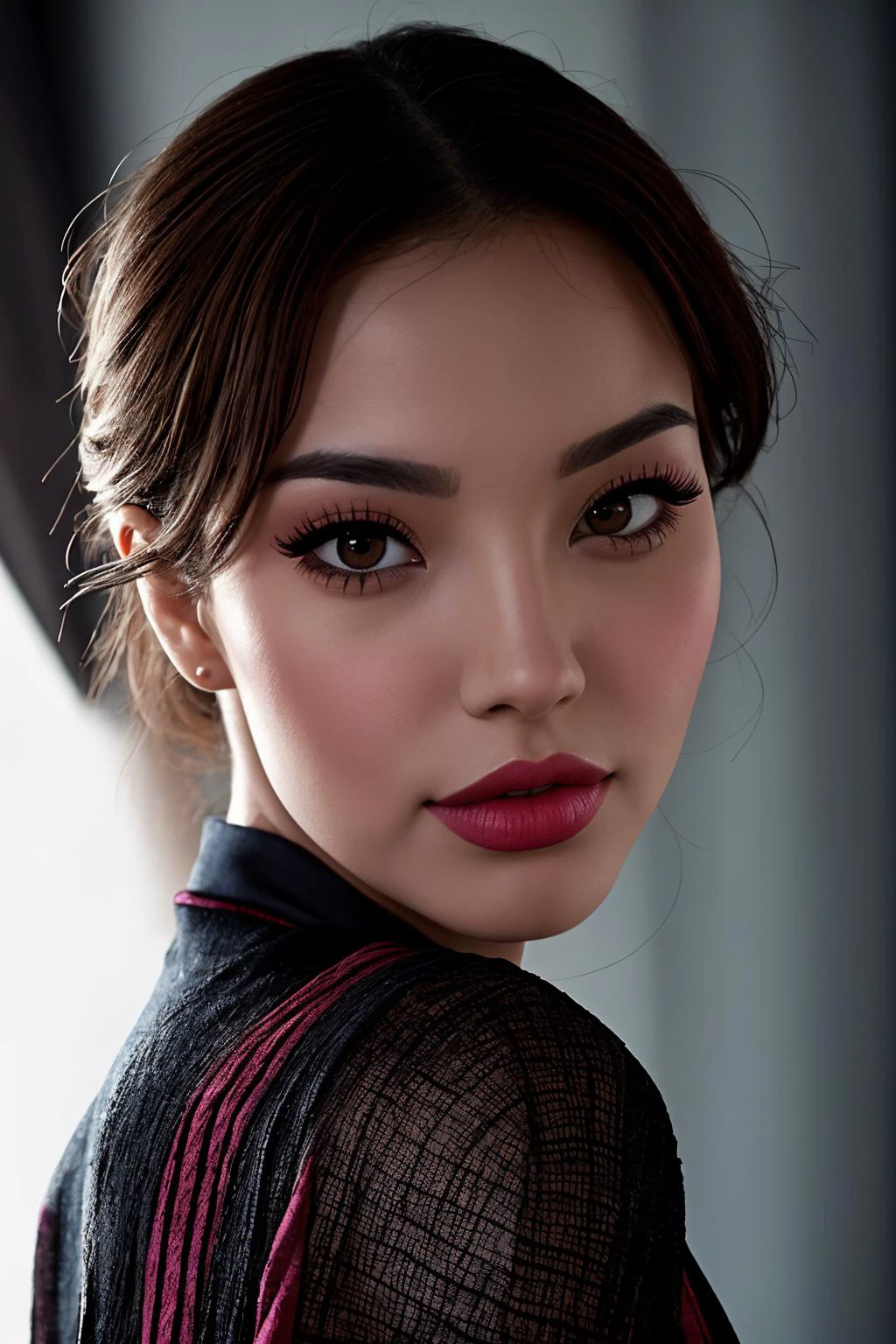 <lora:juliaAP1.0:0.7> julia, 1girl, makeup, dress
perfect anatomy, perfect proportions, fit, narrow waist, navel,
cinematic, eyeshadow, long eyelashes,
anatomical, good hands,
nsfw,
Japanese, Cambodian, Yakuza,
Tindar Light effect
detailed eyes, detailed face, (perfect pupils), perfect nipples,
beautiful composition, fantasy, mystical,
triadic lighting, vivid light, high contrast, dark shadows,
ethereal, colorful, detailed, <lora:weight_slider_v2:-0.3>, (masterpiece, best quality:1.2), extremely high detail
A breathtaking full body portrait of pure femininity, highlighting unparalleled beauty, captivating eyes, and skillful makeup with blush. The scene is adorned with intricate details, and the harmonious background creates a perfect balance., photorealistic, photograph, photo, dlsr, FujiFilm, extremely high detail