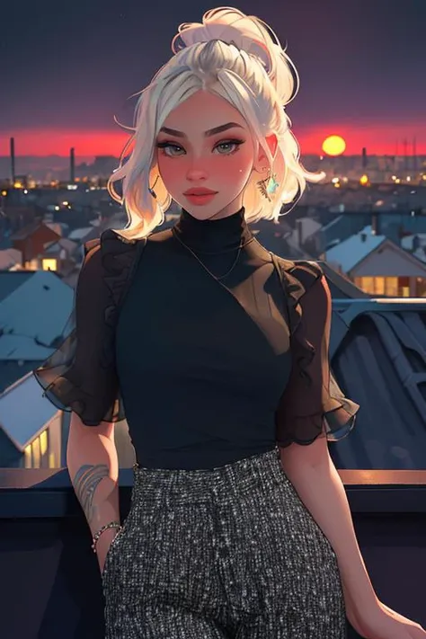 DEN_thicktachi_OF,
((cityscape:1.2) scene posing on the (rooftops:1.2) at (sunset:1.2) wearing clothes, wearing trousers and a top, (plain top:1.2), (top:1.2), (trousers:1.2), (cityscape:1.2), (night time sunset sky:1.3), (dark:1.1), (evening:1.2), vibrant sky colours:1.2),
bokeh, f1.4, 40mm, photorealistic, raw, 8k, textured skin, skin pores, intricate details  <lora:epi_noiseoffset2:1>, epiCRealism <lora:ClothingAdjuster3:-1>