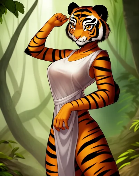 1girl, master tigress, official art, standing, facing viewer, high res, kungfu panda, detailed face, detailed eyes