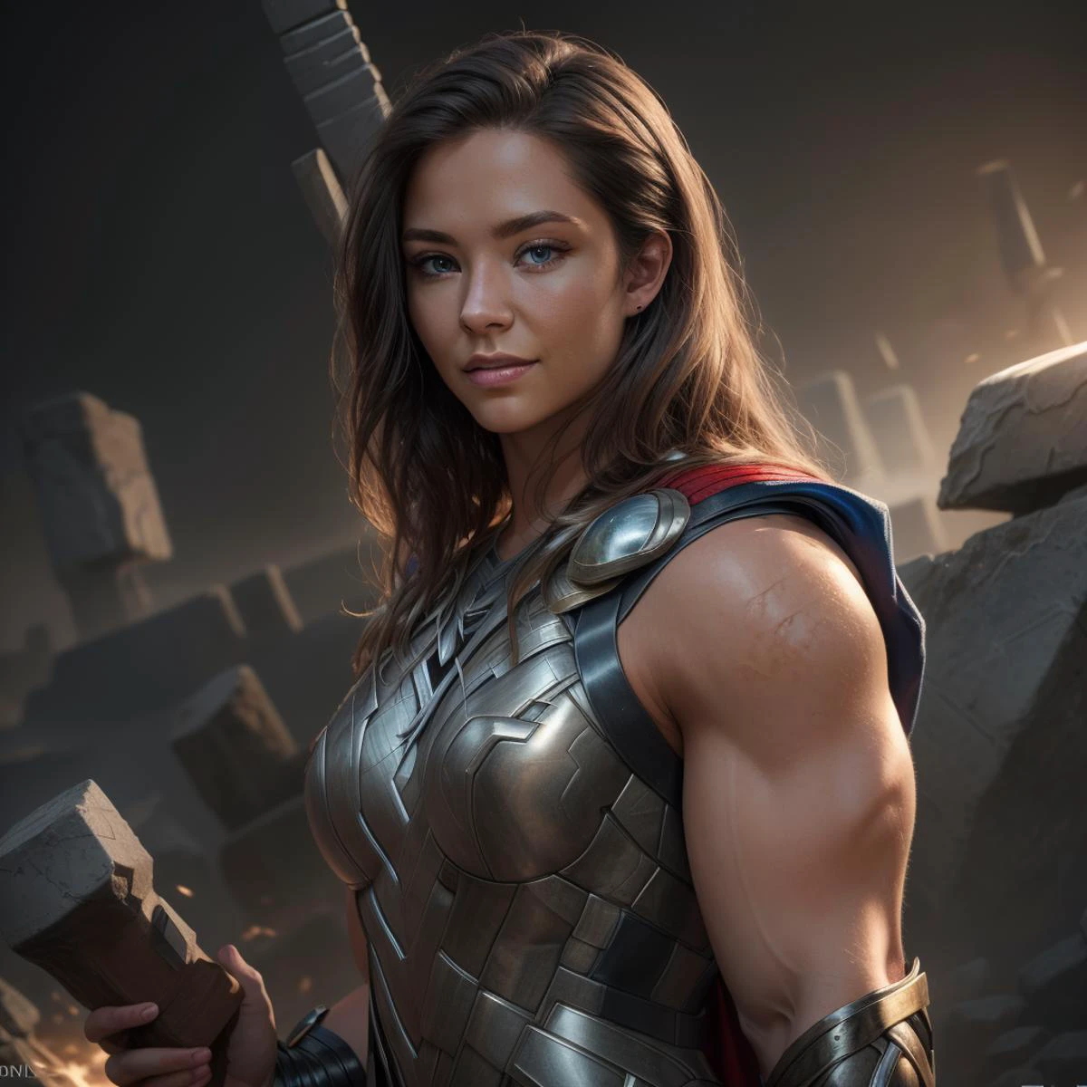 Best_QualityPos, RAW photo, intricate details, best quality, 8k uhd, soft lighting, 1girl, solo, (female thor:1.2) <lora:Vladislava_Galagan_V3:0.6>