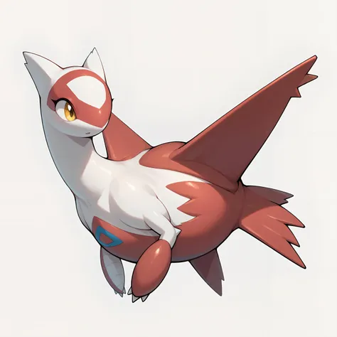 <lora:POKEMON_LATIAS_LATIOS:1> latias, red body, white body, yellow eyes, furry female, solo, feral, leg fins, pokemon \(creature\), simple background, score_9, score_8_up, score_7_up, score_6_up, score_5_up, score_4_up, high quality, best quality