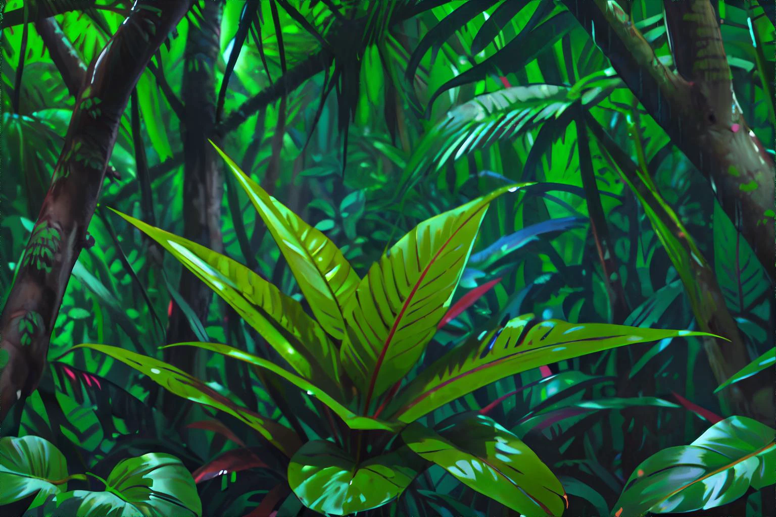 <lora:ghiblilora:0.7> Tropical Monsoon Forest || masterpiece, 8k, high resolution, shallow depth of field, sharp focus