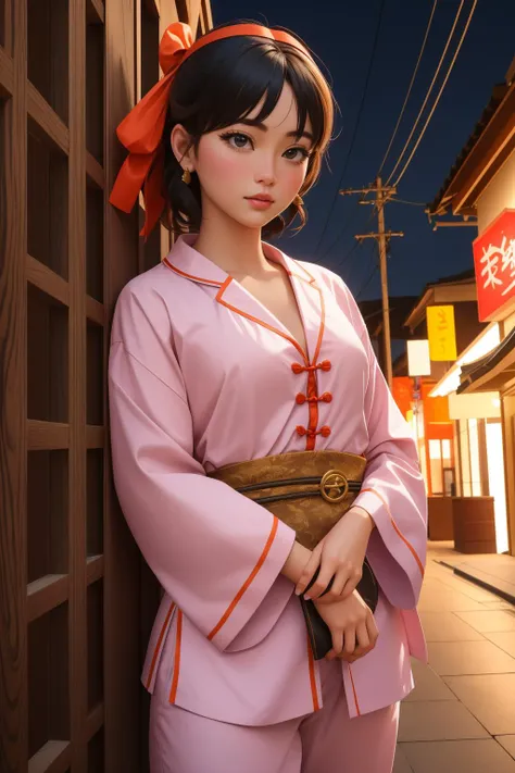 1girl, [ (designed by Alberto Giacometti:1.2) and (Dennis Stock:0.8) and (Krenz Cushart:1.3) and (Thomas Häfner:0.8) ::7], expressionism art, charming action-packed shot of, highly detailed, Studio shot of a Pathetic Moving skinny traditional Ming Dynasty (Female [Gorn|Brigid]:1.3) Trailer trash, she is from the 1000's, she is in awe, dressed in a very lower class Pajamas, The Pajamas is ruffled, Brigid has [Dreamlike|Angry] hair, Brigid has a Flowing traditional Peasant dark white Pocket Square, Hair Ribbons and Collar, from inside of a Figural cafeteria, [Venetian|Marshallese] nature with Eucalyptus, Foggy conditions, Sharp and in focus, Satisfying, Street Art, dramatic lighting, telephoto lens, Dichromatic, Mauve and DayGlo orange details, Spirals, photo-realistic face, natural skin tones, Best quality, RTX, capture the peak moment, authentic