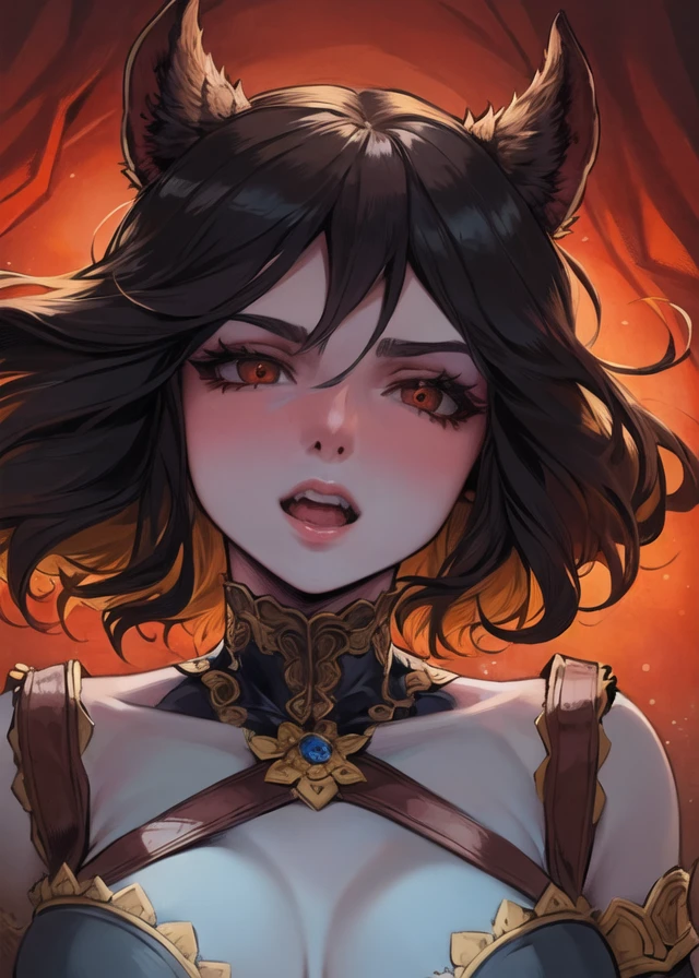 (masterpiece:1.4), (best quality:1.4), fantasy, extremely detailed, intricate, hyper detailed, illustration,soft lighting, 1girl, closed_eyes, (perfect_face), detailed_background, cropped torso, downblouse, fighting stance, space <lora:seedsOfChaosStyle_v1:0.95>