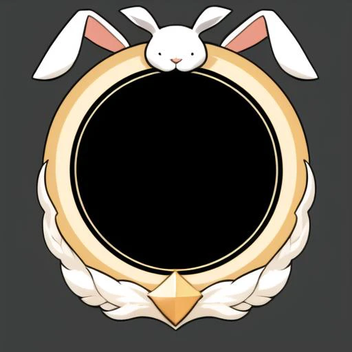 circle avatarframe <lora:circle_frame_v1_5:1>, black background,rabbit head
