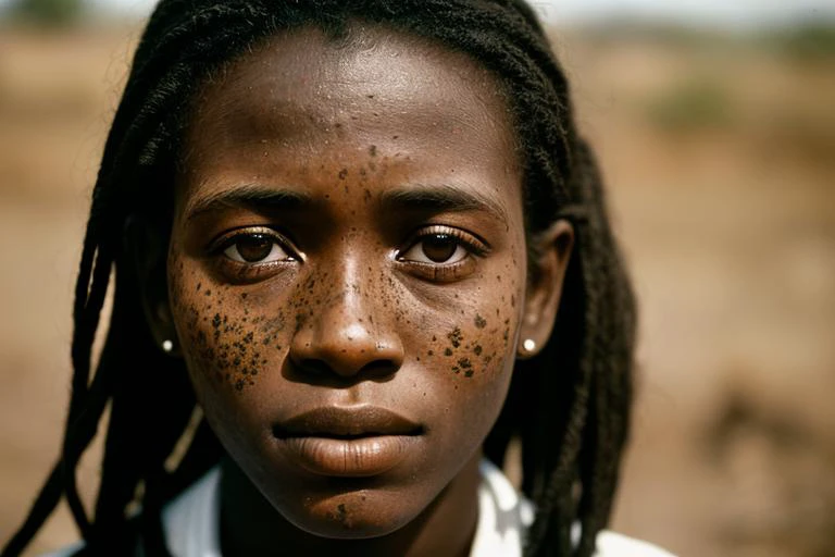 1girl mature laghateparth ; africa freckles finitysubstance pbr cg Raw Photo, Fujicolor Superia X-tra 400 film, grain, high ISO,