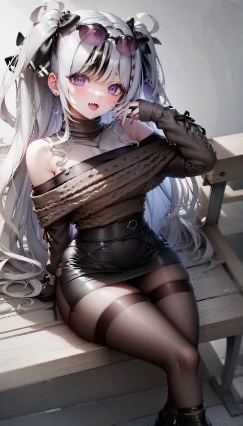(casual:1.3),dress, elbe, 1girl, blush,gradient, gradient_background, grey_background, looking_at_viewer, open_mouth, smile, solo,