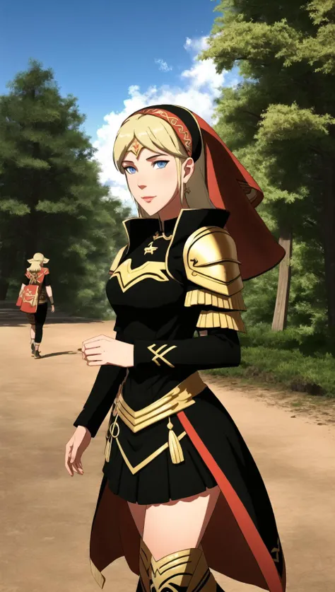 (cowboy shot), sfw,  (masterpiece), (best quality:1.0), (ultra highres:1.0), detailed eyes
BREAK
<lora:Wondergirl_YJ:0.6> Wondergirl, looking at viewer, 1girl
<lora:Fire Emblem Three Houses:0.8> Fire Emblem Three Hopes
<lora:War_Glam:0.6> War_Glam, wearing War_Glam, armor
BREAK
(busy village, people walking in background, gorgeous view)