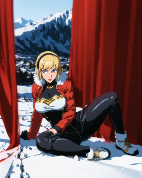 (snowy mountain, gorgeous view)
(full body shot), POV, looking at you, sfw, (masterpiece), (best quality:1.0), (ultra highres:1.0), detailed eyes, detailed clothing texture, beautiful face, 1girl, Wondergirl posing, (heavy winter clothess:1.2), (ear muffs)
<lora:Wondergirl_YJ:0.4>, <lora:kyabakurabakufuStyle_v22:0.6>