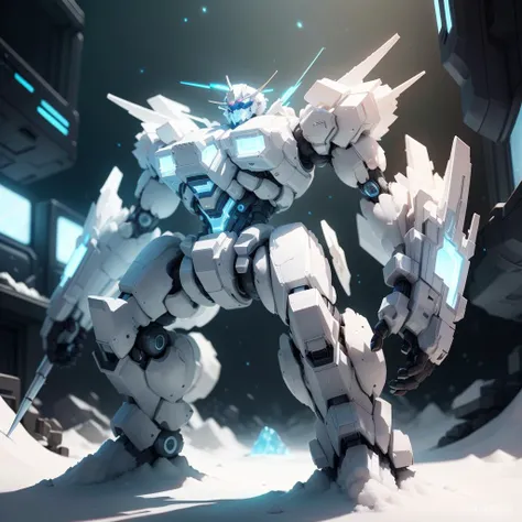 <lora:SaltTech-20:0.8>, salttech , scifi,  glowing, inner glow,  pure ,crystalline, 
 battle mech, cityscape,