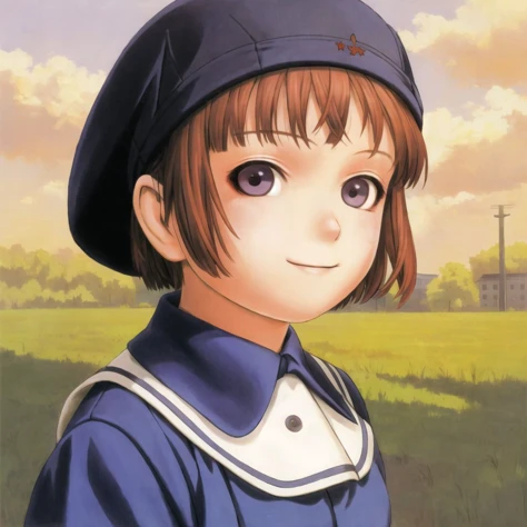 <lora:range_murata2:1>, murata renji, range murata,
beautiful cute anime young adorable pioneer female, soviet school uniform, pioneer tie, cute smile, vivid big eyes, cold and smug, defined facial features, symmetrical facial features, from below portrait