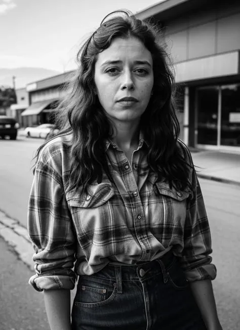 RAW portrait photo of beautiful young sks woman, Plaid shirt and denim skirt, natural lighting, by Edward Weston, detailed face, UHD, absurdres, epic scene composition, 
cinematic look, Fujifilm XT3, dslr, high quality, film grain 
 <lora:lora-small-natasha-lyonne-v1:1>