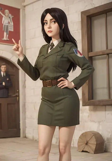 masterpiece, absurd res, best quality, ultra detailed, intricately detailed, character focus, character enhance, sharp focus, BREAK,
toon \(style\), (cartoon), <lora:PieckAOT:0.8>, pieck finger, long long hair, sexy, female, standing, 1940's fashion, ww2 propaganda, propaganda poster, time worn, faded, worn, (solo, alone, single), centered in frame, centered,