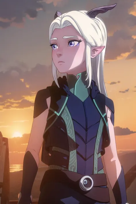 rayla, <lyco:raylav2-lyco-nochekaiser:1>,
long hair, white hair, horns, pointy ears, (purple eyes:1.1),
BREAK boots, belt, bodysuit,
BREAK outdoors, nature, forest, cloud, sky, sun, day,
BREAK looking at viewer, (cowboy shot:1.5),
BREAK <lyco:GoodHands-beta2:1>, (masterpiece:1.2), best quality, high resolution, unity 8k wallpaper, (illustration:0.8), (beautiful detailed eyes:1.6), extremely detailed face, perfect lighting, extremely detailed CG, (perfect hands, perfect anatomy),
