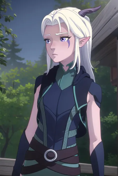 rayla, <lyco:raylav2-lyco-nochekaiser:1>,
long hair, white hair, horns, pointy ears, (purple eyes:1.1),
BREAK boots, belt, bodysuit,
BREAK outdoors, nature, forest, cloud, sky, sun, day,
BREAK looking at viewer, (cowboy shot:1.5),
BREAK <lyco:GoodHands-beta2:1>, (masterpiece:1.2), best quality, high resolution, unity 8k wallpaper, (illustration:0.8), (beautiful detailed eyes:1.6), extremely detailed face, perfect lighting, extremely detailed CG, (perfect hands, perfect anatomy),