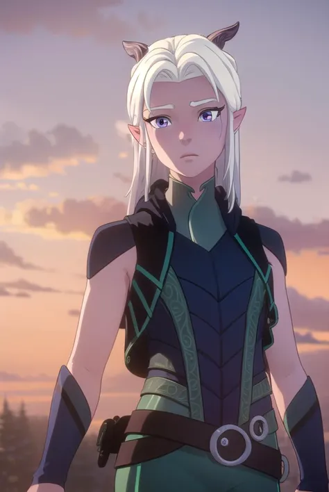 rayla, <lyco:raylav2-lyco-nochekaiser:1>,
long hair, white hair, horns, pointy ears, (purple eyes:1.1),
BREAK boots, belt, bodysuit,
BREAK outdoors, nature, forest, cloud, sky, sun, day,
BREAK looking at viewer, (cowboy shot:1.5),
BREAK <lyco:GoodHands-beta2:1>, (masterpiece:1.2), best quality, high resolution, unity 8k wallpaper, (illustration:0.8), (beautiful detailed eyes:1.6), extremely detailed face, perfect lighting, extremely detailed CG, (perfect hands, perfect anatomy),