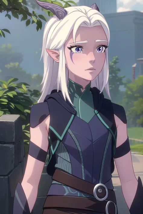 rayla, <lyco:raylav2-lyco-nochekaiser:1>,
long hair, white hair, horns, pointy ears, (purple eyes:1.1),
BREAK boots, belt, bodysuit,
BREAK outdoors, nature, forest, cloud, sky, sun, day,
BREAK looking at viewer, (cowboy shot:1.5),
BREAK <lyco:GoodHands-beta2:1>, (masterpiece:1.2), best quality, high resolution, unity 8k wallpaper, (illustration:0.8), (beautiful detailed eyes:1.6), extremely detailed face, perfect lighting, extremely detailed CG, (perfect hands, perfect anatomy),