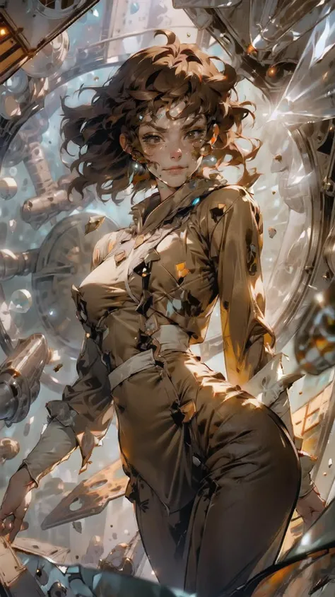 1girl, (light brown:1.5),( hair flaps:1.5), (loungewear:1.5), (on a space station:1.5), depth of field, bokeh, (naughty_face:1.5),
  <lora:add_detail:0.5> <lora:OC illustration:0.8>  <lora:极光V1:0.8>  nvshen, glass,broken glass,sunlight,,glass,broken glass,sunlight,