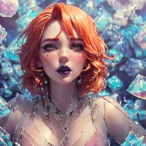 ((fantasy masterpiece)), (detailed (watercolor:0.7) of a vivid (botanical:1.2) style ship background:1.7),
( made out of thousands of tiny cubes in the distance, ( made of Glass :1.3), realism in foreground:1.5),
(adult, mature face, mature nose, mature proportions, (realistic freckles:0.7), deformation, very detailed skin, skin pores, textured skin, realistic face, 3d rendered face, shaded face, best quality:1.3)
(a mature (friendly monster:1.4) woman, (full body shot:1.2), perfect anatomy, Sadly Surprised face, Redhead French Twist hair, blush, dark eyeshadow, dark lipstick),
((dynamic composition, vivid colors, contrasting colors:1.1), Best Quality, (digital art:1.1), nsfw, (illustration:1.1), soft lighting, specular lighting , best quality:1.3)
<lora:samdoesartsSamYang_offset:0.3>, ,