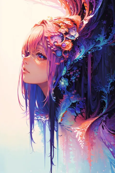 (masterpiece, top quality, best quality, official art, beautiful and aesthetic:1.2), (1girl), extreme detailed,(fractal art:1.3),colorful,highest detailed