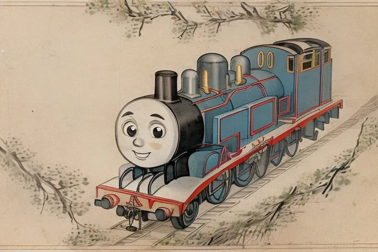 <lora:thomasTheTrainILora_v1:0.7>,thomas the train, <lora:KimHongDo:1>