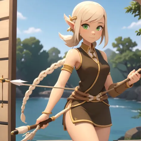 <lora:wakfu-cra> beautiful female archer, masterpiece, high detail