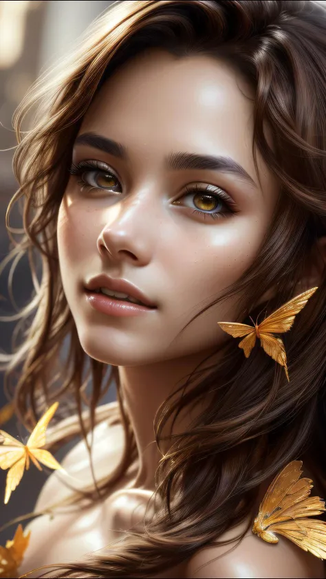 8k portrait of beautiful cyborg with brown hair  <lora:Animesh-Lora:1>, <lora:more_details:0.2>, intricate, elegant, highly detailed, majestic, digital photography, art by artgerm and ruan jia and greg rutkowski surreal painting gold butterfly filigree, broken glass, (masterpiece, sidelighting, finely detailed beautiful eyes: 1.2), hdr,