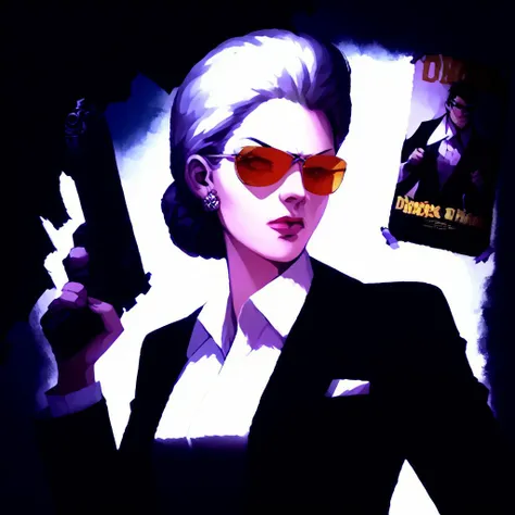 score_9, score_8_up, score_7_up, score_6_up, score_5_up, score_4_up, source_anime, BREAK, A agent aiming a silver desert eagle pistol in diner, woman, solo, black suit, sunglasses, deagle, masterpiece, movie poster,