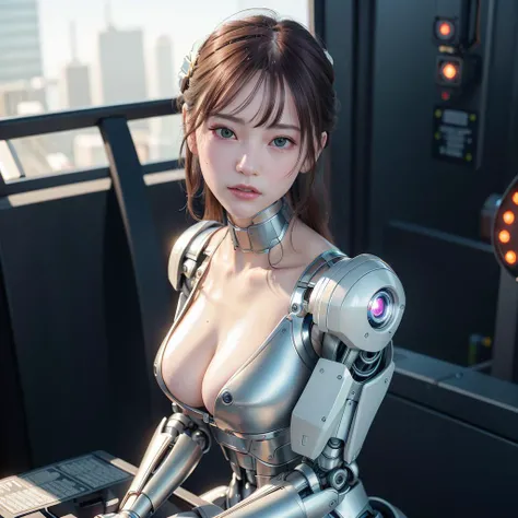 complex 3d render ultra detailed of a beautiful porcelain profile woman android face, cyborg, , full body,robotic parts, 70 mm, beautiful studio soft light, rim light, vibrant details, luxurious cyberpunk, lace, hyperrealistic, anatomical, facial muscles, cable electric wires, microchip, elegant, beautiful background, octane render, H. R. Giger style, 8k, best quality, masterpiece, illustration, an extremely delicate and beautiful, extremely detailed ,CG ,unity ,wallpaper, (realistic, photo-realistic:1.37),Amazing, finely detail, masterpiece,best quality,official art, extremely detailed CG unity 8k wallpaper, absurdres, incredibly absurdres, robot, silver halmet, sitting.,<lora:japanesedolllikenessV1_v15:0.2> ,<lora:chilloutmixss20_v20:0.5>