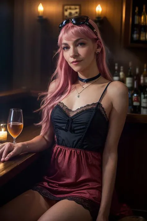 DEN_luna_lafey,
(sitting in a smoky bar drinking a glass of wine wearing a cocktail dress smoking a cigarette, lowlighting, atmospheric, candle light, smoking, cigarette, nightie, evening, bar at night, smoke:1.2),
bokeh, f1.4, 40mm, photorealistic, raw, 8k, textured skin, skin pores, intricate details <lora:epi_noiseoffset2:1>, epiCRealism <lora:ClothingAdjuster3:-1>
