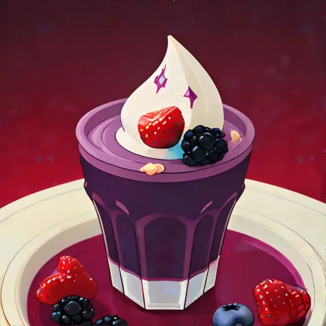 <lora:ghiblilora:0.7> Velvety smoothie made with fresh berries and yogurt || masterpiece, 8k, high resolution, shallow depth of field, sharp focus