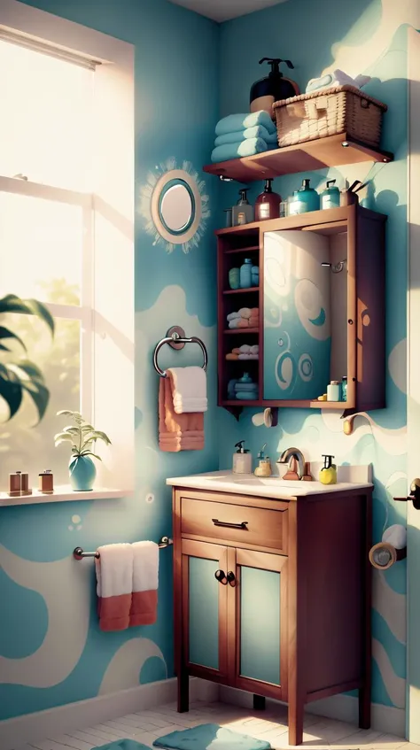 <lora:AbstractPattern:1> AbstractPattern Bathroom essentials