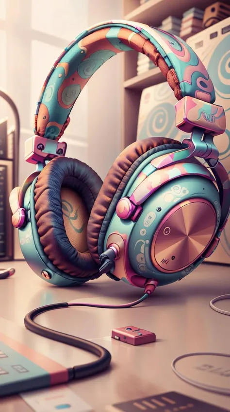<lora:AbstractPattern:1> AbstractPattern headphones on an empty surface