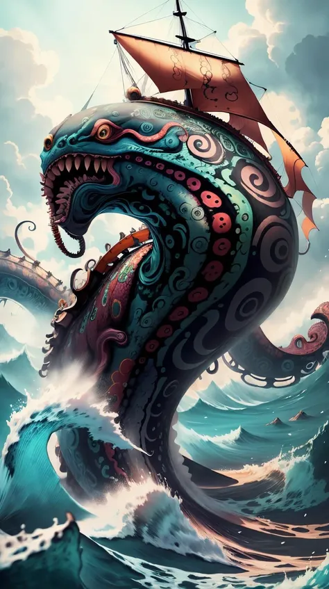 <lora:AbstractPattern:1> AbstractPattern Kraken rider