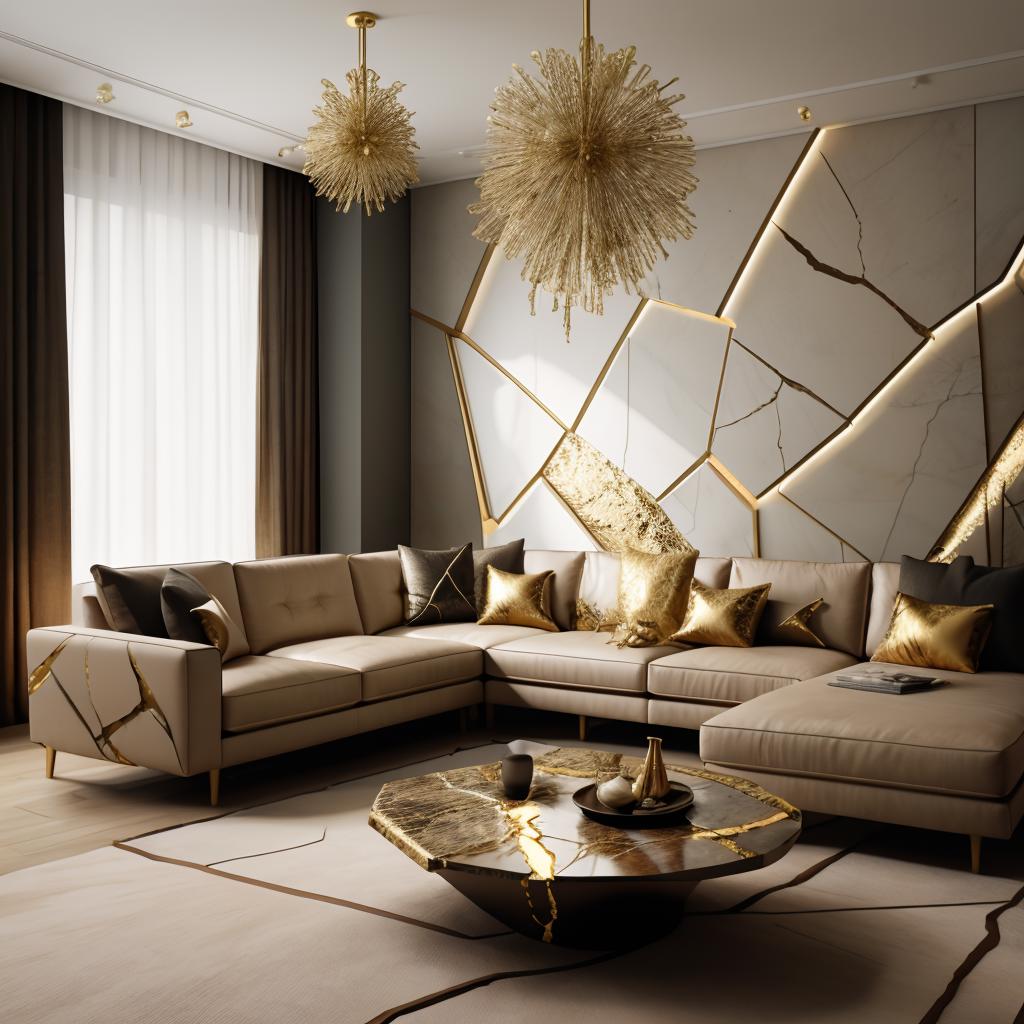 A close up of a living room with a couch and a coffee table - SeaArt AI