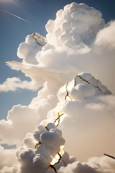 kintsugi clouds, sky, white kintsugi <lora:kintsugi:1>