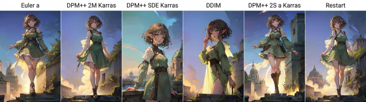 1girl, brown hair, grey eyes, short hair, wavy hair, (elf:0.91), green dress, outdoors, night sky, <lora:FantasyWorld:0.8> scenery, fantasy, building, (perfect anatomy:1.10), (masterpiece, best quality:1.21)