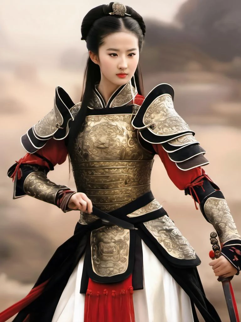 liuyifei <lora:liuyifei_dragon_XL_8-000006:0.6> ,ancient chinese armor,sexy, best proportion, high res