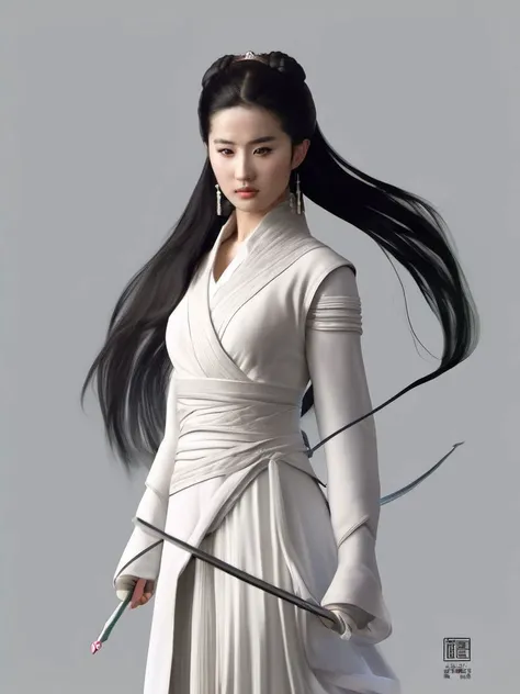 (liuyifei:1.13),,photo realistic,sexy,highres,4K,long shot, moebius, William Gallen, loish, Lovecraftian, artstation, deviantart<lora:liuyifei_dragon_XL_8-000006:0.6>