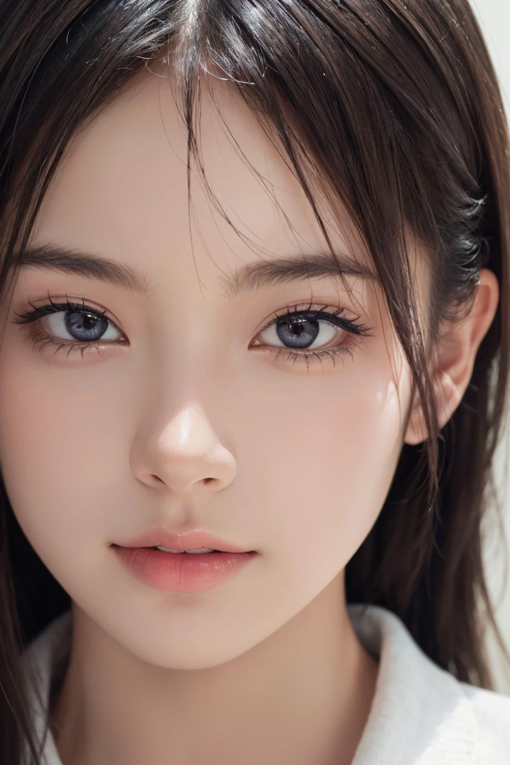 1girl, (close up:1.2), oblique angle, canted angle, (best quality, masterpiece, illustration, photorealistic, photo-realistic), (realistic:1.4), RAW photo, ultra-detailed, CG, unity, 8k wallpaper,16k wallpaper, extremely detailed CG, extremely detailed, an extremely delicate and beautiful, extremely detailed, Amazing, finely detail, official art, High quality texture, incredibly absurdres, highres, huge filesize, highres, look at viewer, (young:1.4), (beautiful detailed Japanese girl), 18 years old girl, (glossy shiny skin, beautiful skin, fair skin, white skin, realistic_skin), ((shiny black hair)), perfect face, detailed beautiful face, detailed light brown eyes, glossy lips,