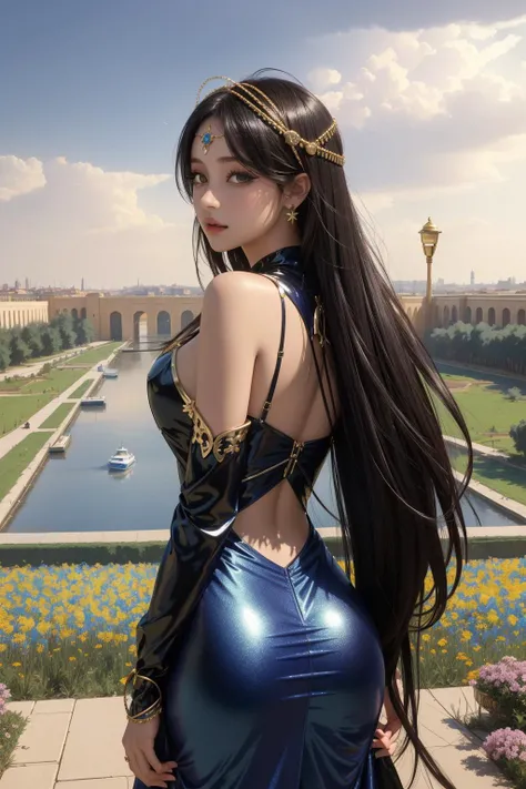 1girl, (realism art stylized by Henry Ossawa Tanner:1.2) , landscape art, masterpiece VRay, Golden ratio, landscape of a Disgusting Insecure ([Rapids|Warsaw]:1.3) from inside of a Ishtar Gate, Kenyan grass and flowers, Stormy weather, Overdetailed art, Lustful, Cybergoth Fashion, back-light, F/2.8, Infrared, dark indigo flakes, glimmering transformation, extremely beautiful, Best quality, woman