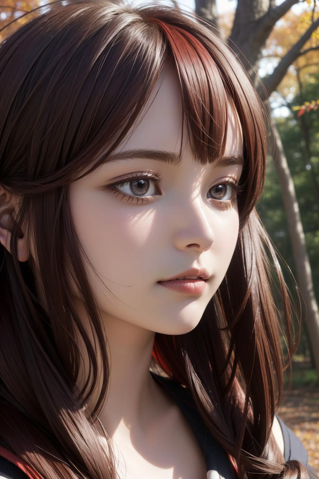 1girl, [ (art by Paul Lehr:0.8) : (John Frederick Kensett:1.1) :16], dark portrait, behance, close up of a Feminine Soft stout Pirate (Male Pokemon trainer:1.3) , he has Red hair, [Internally Glowing:Twisted:3] jungle in background, autumn trees with Chestnut, Clear skies, Sharp and in focus, Ultra Detailed, Shameless, Medieval art, side lit, F/1.8, Colorless, Wind and Fire, otherworldly, highly detailed face, photo-realistic face, Highres, RTX