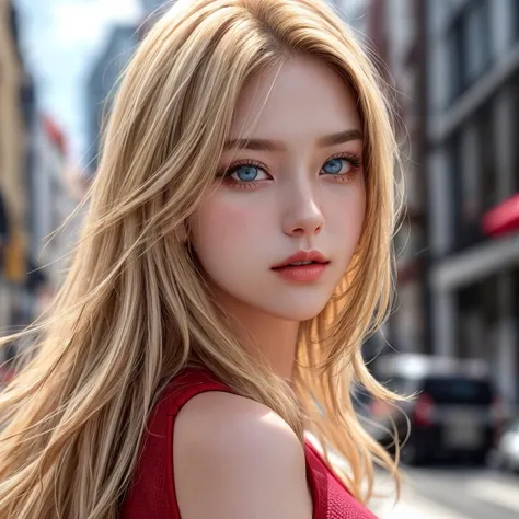 beautiful 19 yo american supermodel, k pop, dance wear, sporty, looking at viewer, slender figure, blonde, detailed face, realistic eyes, detailed eyes, facing straight at camera, fujifilm xt3<lora:add_detail:1> <