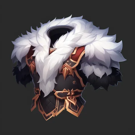 game icon institute, game icon, armor, no humans, fur trim,white, simple background,(black background),  <lora:game icon institute_kuijia_v1-000018:0.9>