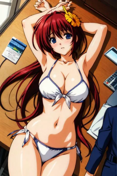 {{masterpiece}},{{best quality}},{{high resolution}},{{caustics}},{{detailed}},
convention_hall,tokyo_big_sight,
<lora:mizukicomi2:0.6>,mizuki_takase,comic_party,swimsuit, bikini, side-tie bikini bottom, white bikini, breasts, side ponytail, hair ornament, cleavage,, navel, large breasts,