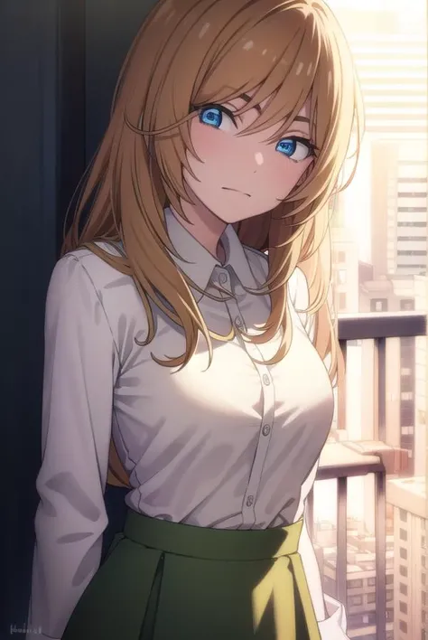 kyoukokouda, <lora:kyoukokouda-lora-nochekaiser:1>,
kyouko kouda, long hair, blue eyes, brown hair,
BREAK shirt, collared shirt, white shirt, skirt, long skirt, green skirt,
BREAK looking at viewer, full body,
BREAK indoors,
BREAK <lyco:GoodHands-beta2:1>, (masterpiece:1.2), best quality, high resolution, unity 8k wallpaper, (illustration:0.8), (beautiful detailed eyes:1.6), extremely detailed face, perfect lighting, extremely detailed CG, (perfect hands, perfect anatomy),