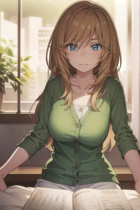 kyoukokouda, <lora:kyoukokouda-lora-nochekaiser:1>,
kyouko kouda, long hair, blue eyes, brown hair,
BREAK cardgian, green cardigan, shorts,
BREAK looking at viewer, full body,
BREAK indoors, bed,
BREAK <lyco:GoodHands-beta2:1>, (masterpiece:1.2), best quality, high resolution, unity 8k wallpaper, (illustration:0.8), (beautiful detailed eyes:1.6), extremely detailed face, perfect lighting, extremely detailed CG, (perfect hands, perfect anatomy),