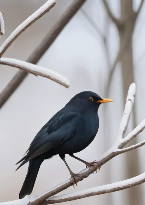 eurasian blackbird,turdus merula,best quality, high quality, highres, masterpiece,bird, <lora:eurasian blackbird SDXL-000002:1>
