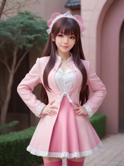 pink,pink world,best quality,masterpiece,ray tracing, global illumination, solo, pink science fiction,pink magi the labyrinth of magic, symmetry, facing viewer, lucia, (light smile:0.5), looking at viewer, long hair, (((bangs))), depth of field, bioluminescence, 25-year-old girl,full body,pink winter uniform,pink high heels,pink thighhighs, no nipples, cinemagraph,
<lora:SDXL lucia 000001:0.8>
<lora:SDXL metal 触å metal:0.5>,metal,